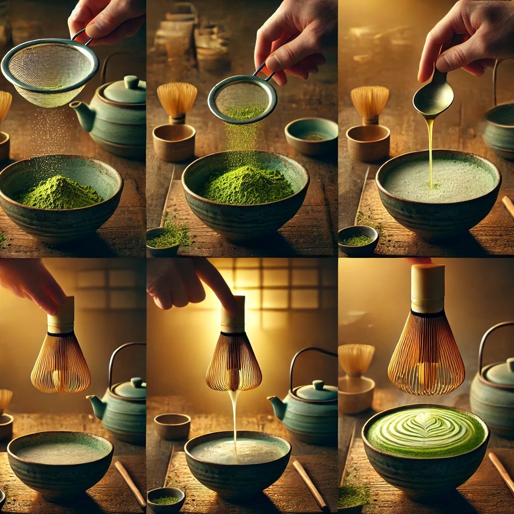 Preparación te matcha